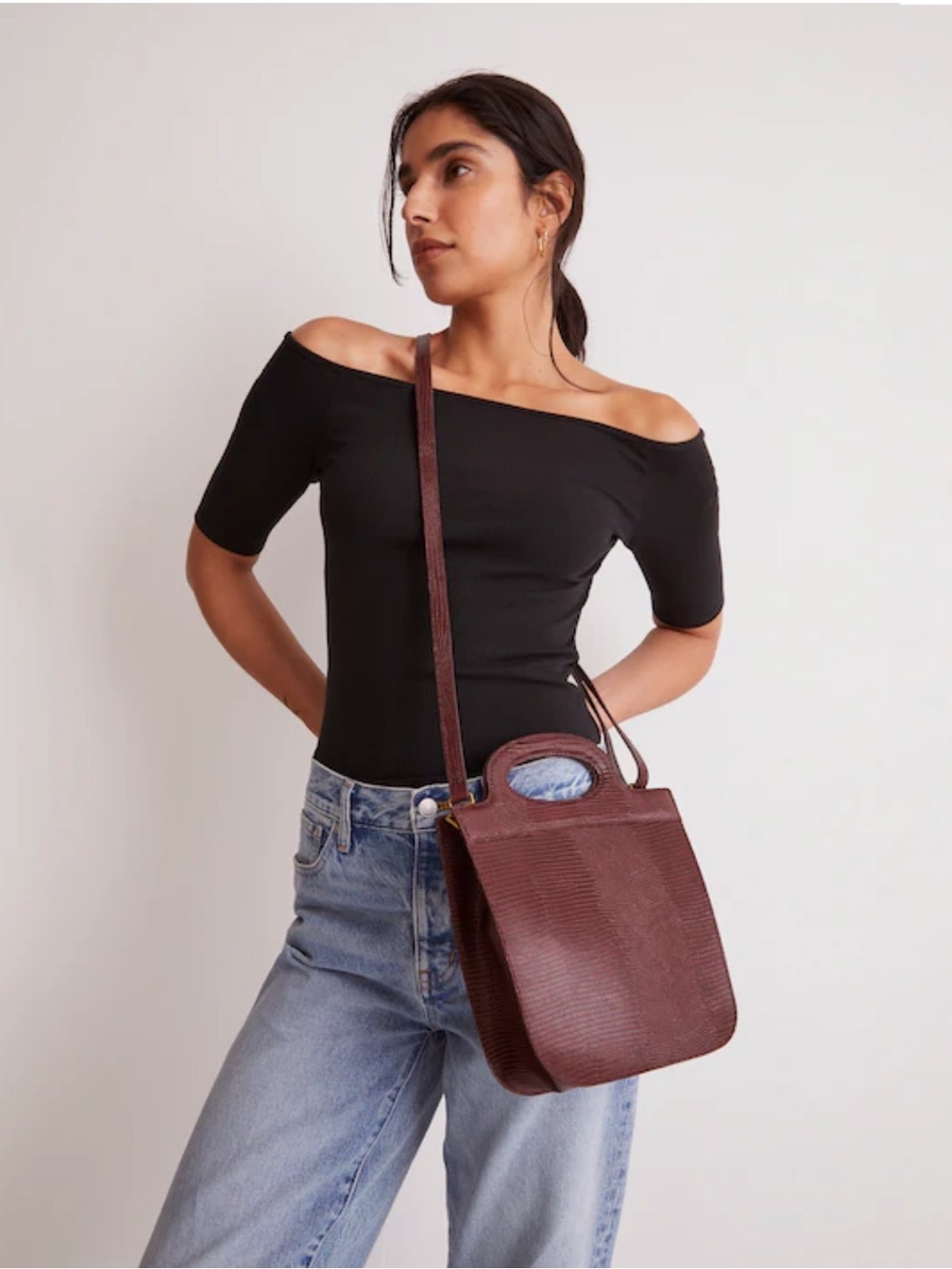 Madewell The Toggle Crossbody Bag Dark Cabernet Leather NWT